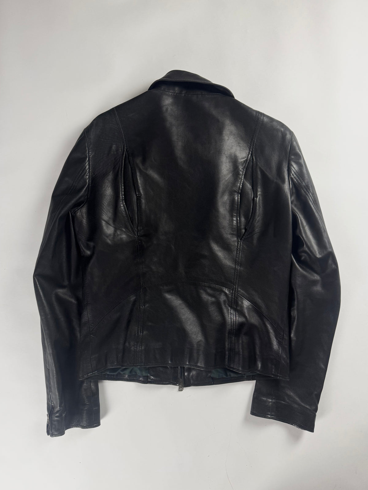 Gucci Premium Leather Lambskin High Neck Zipper Jacket 2000s - M