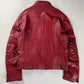 Prada Padded Elbows Red Leather Motor Jacket SS 2000 - M