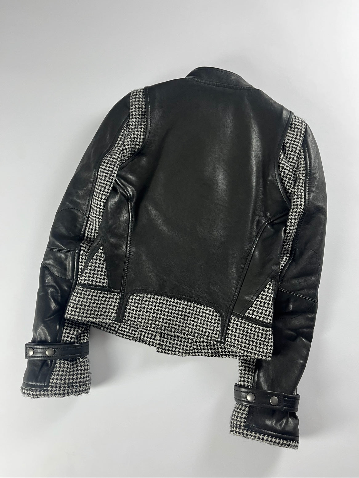 Balenciaga Leather Sleeves Peplum Jacket FW 2002 - S