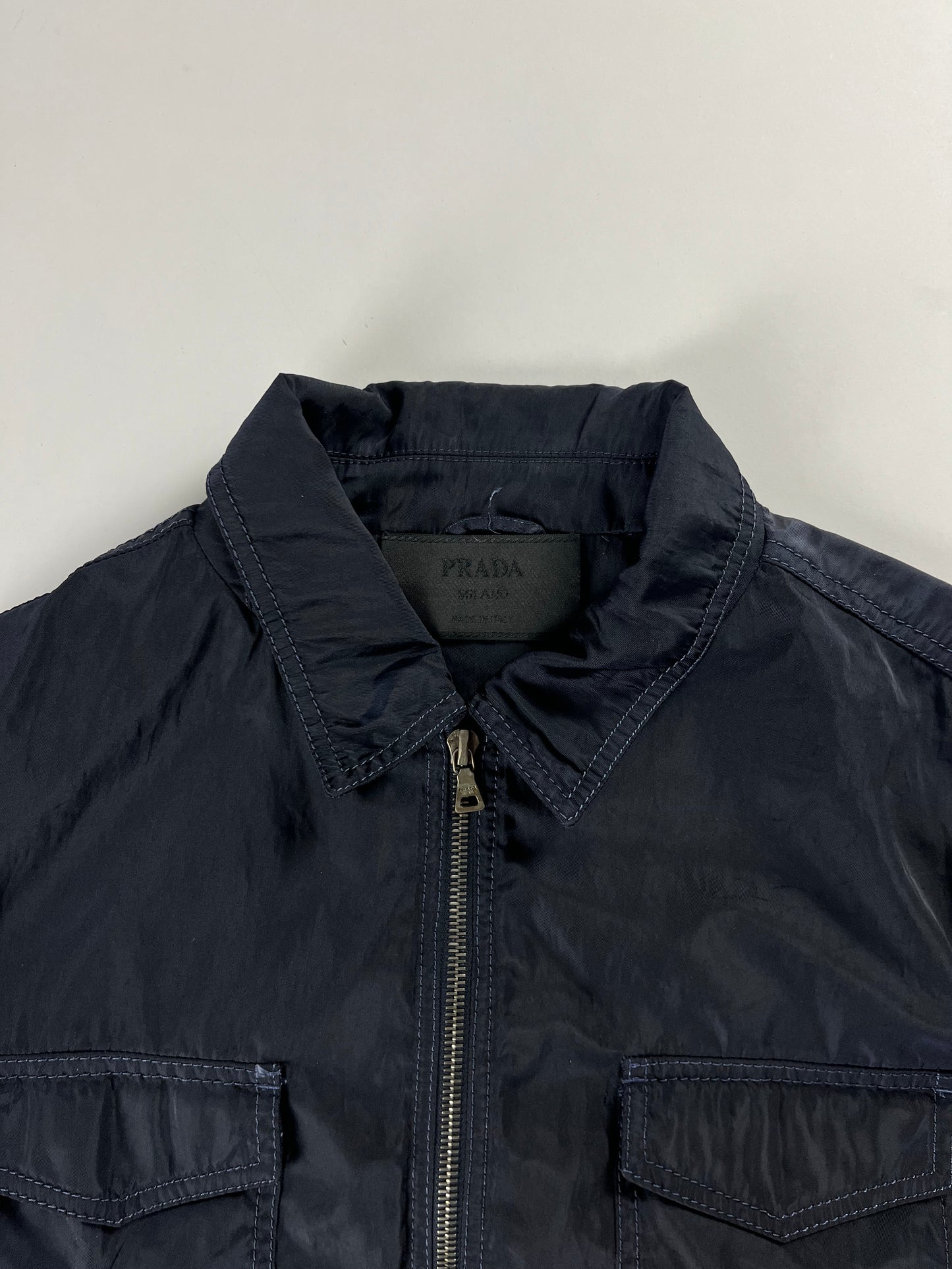 Prada Navy Four Pocket Zip Fit Jacket 2000s - M
