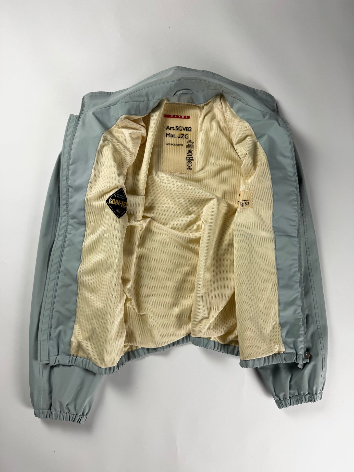 Prada Linea Rossa Baby Blue Nylon Bomber Jacket FW 1999 - L