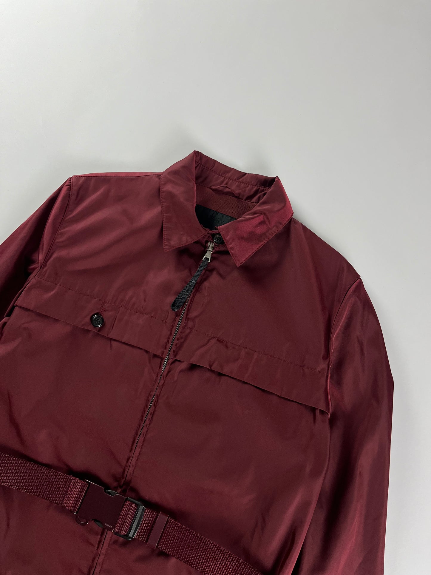 Prada Red Back Mesh Nylon Trucker Jacket SS 1999 - XS