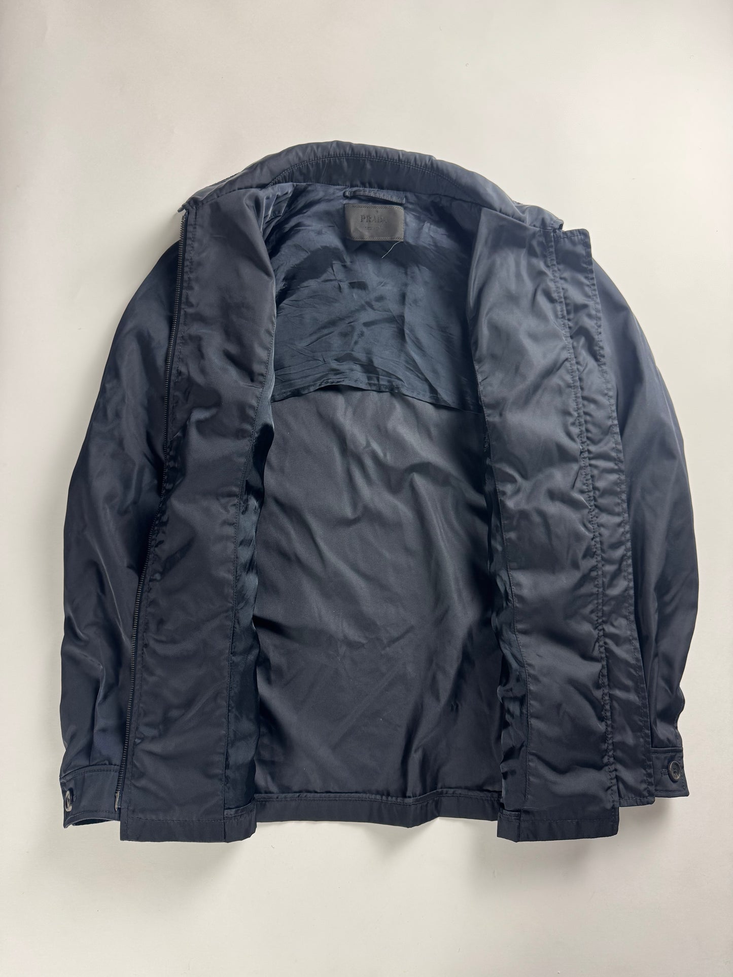 Prada Navy Double Zip Officer Minimalist Trucker Jacket FW 2011 - S