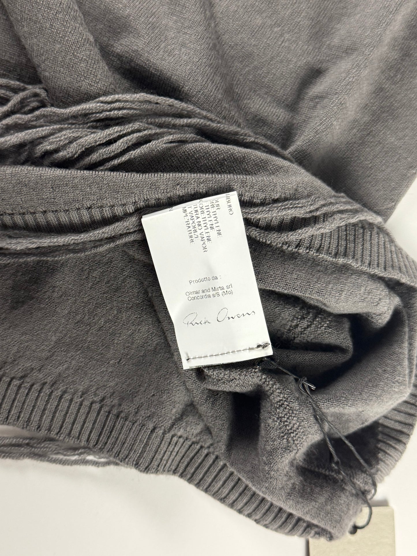 Rick Owens Dust Grey Short Fringes Vest Top 2000s - S