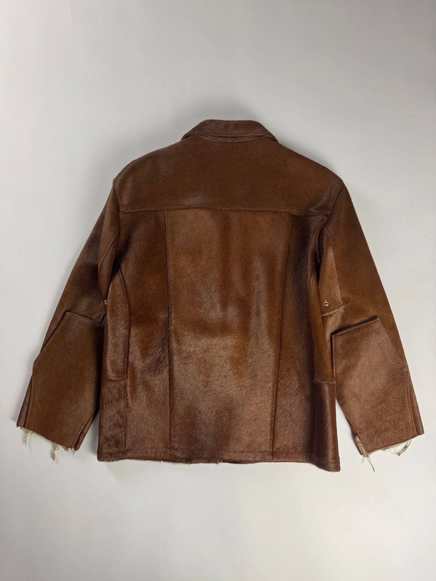 Our Legacy Raw Edges Brown Pony Hair Leather Jacket FW 2013 - S