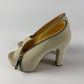 Jean Paul Gaultier Cream Suede Zipper Peep Toe Platform Block Heels - 36 EU