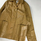 Celine Camel Tan Embossed Ostrich Skin Leather Jacket 2000s - S