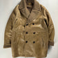 Prada Cream Tan Brown Double Breasted Shearling Leather Coat FW 2006 - L