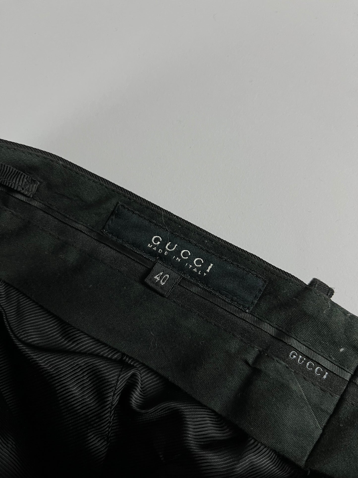 Gucci Leather Trimmed Zipper Pants FW 2001 - S