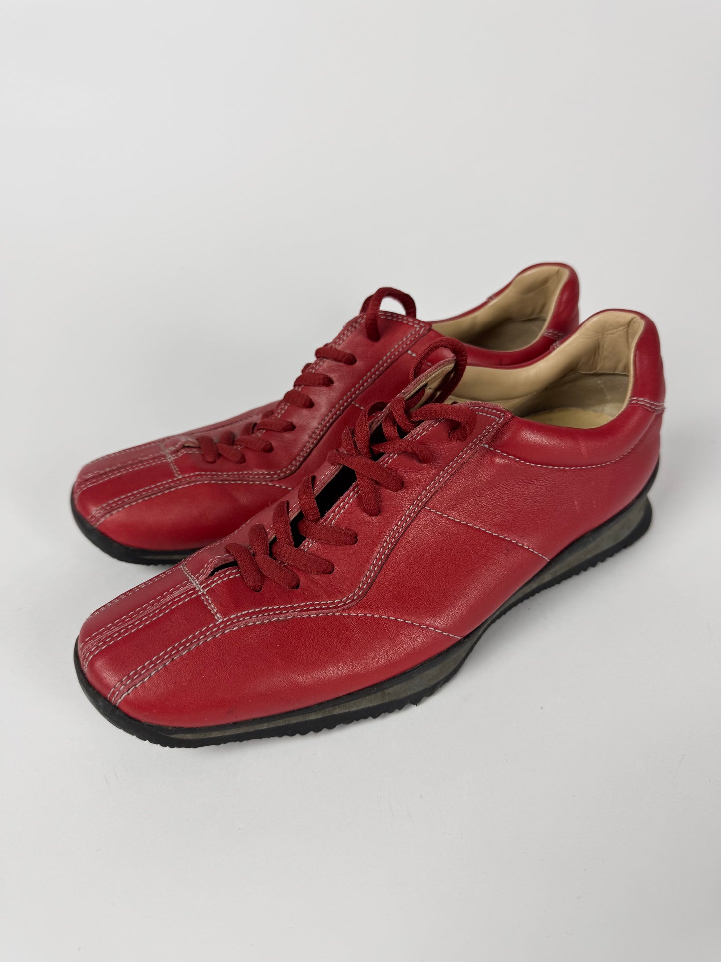 Prada Sport Red Laced Low Trainers 2000s - 39 IT/39,5 EU