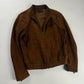 Prada Sample Havana Brushed Suede Canvas Leather Moto Jacket FW 2013 - M