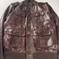Prada Marlboro Brown Multi Pocket Leather Bomber Jacket FW 2008 - M