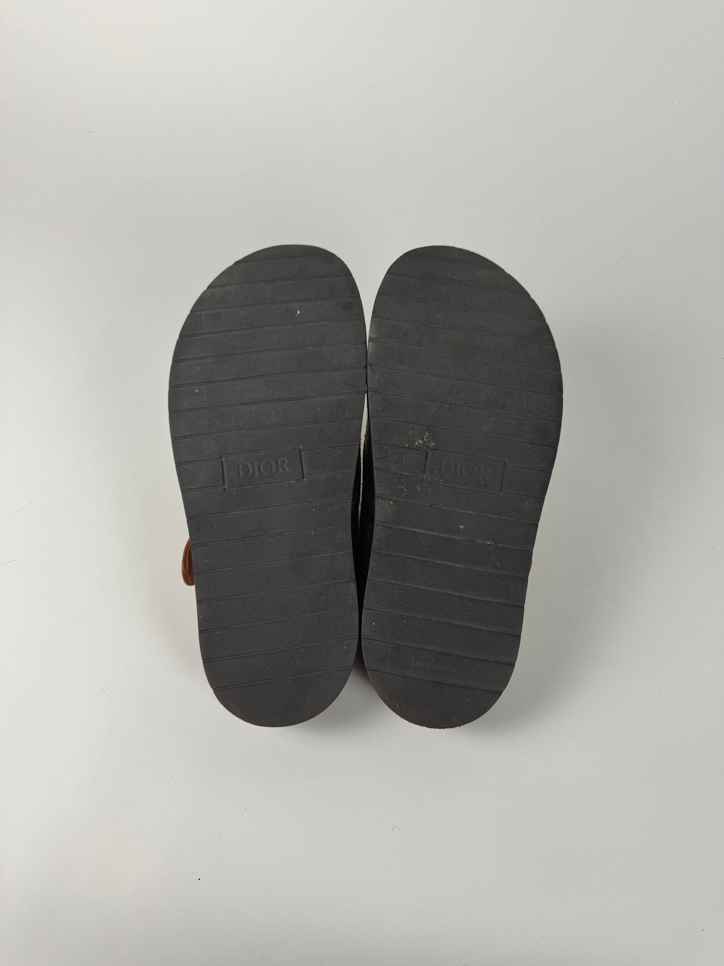 Dior x Denim Tears Sample Peace Sign Buckle Oblique Brown Mules FW 2023 - 44 EU