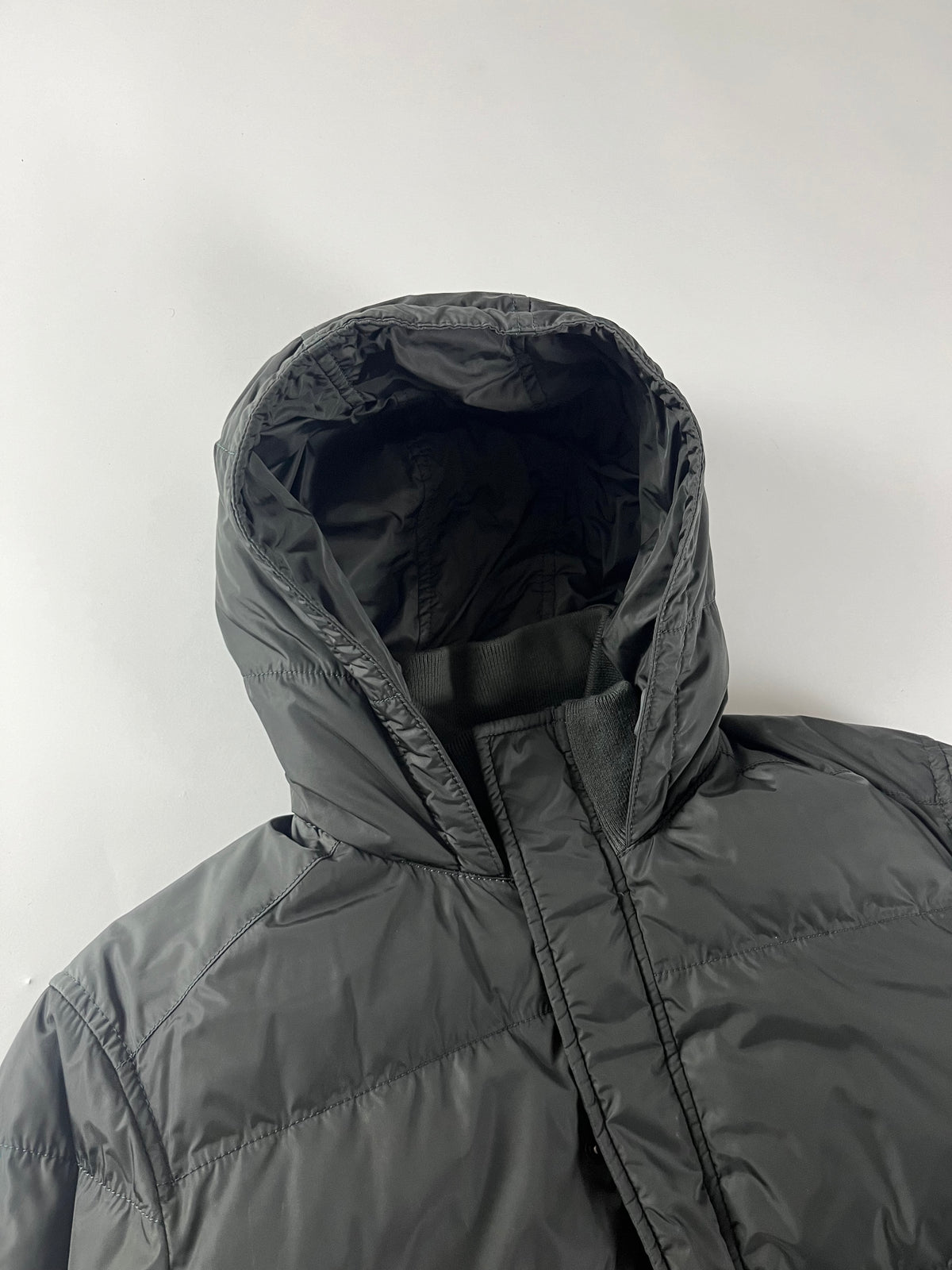 Prada Dark Nylon Mid Hooded Puffer Jacket FW 2007 - M