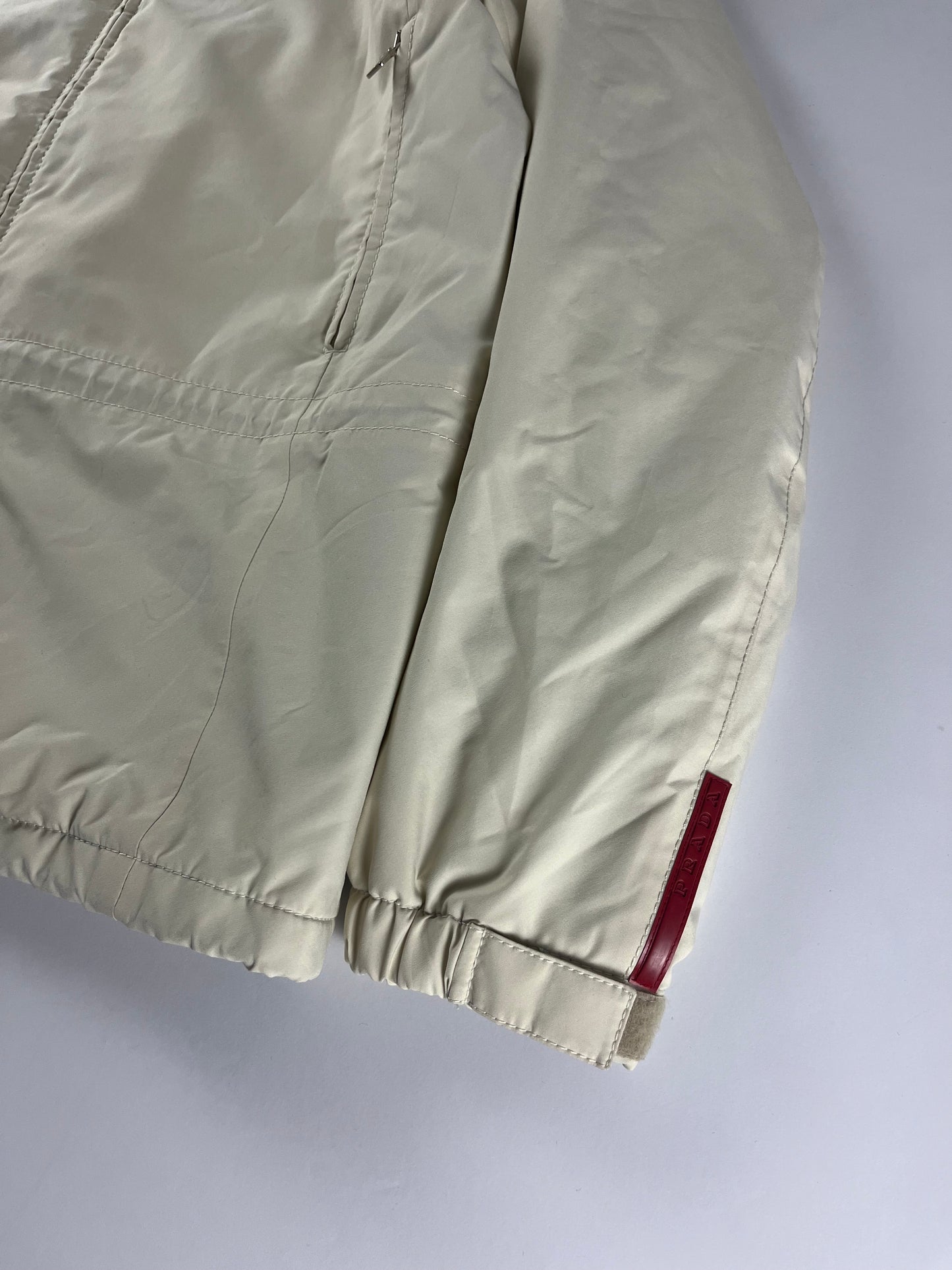 Prada Linea Rossa Sample Tracksuit Red Stripes Nylon Jacket 2000s - L