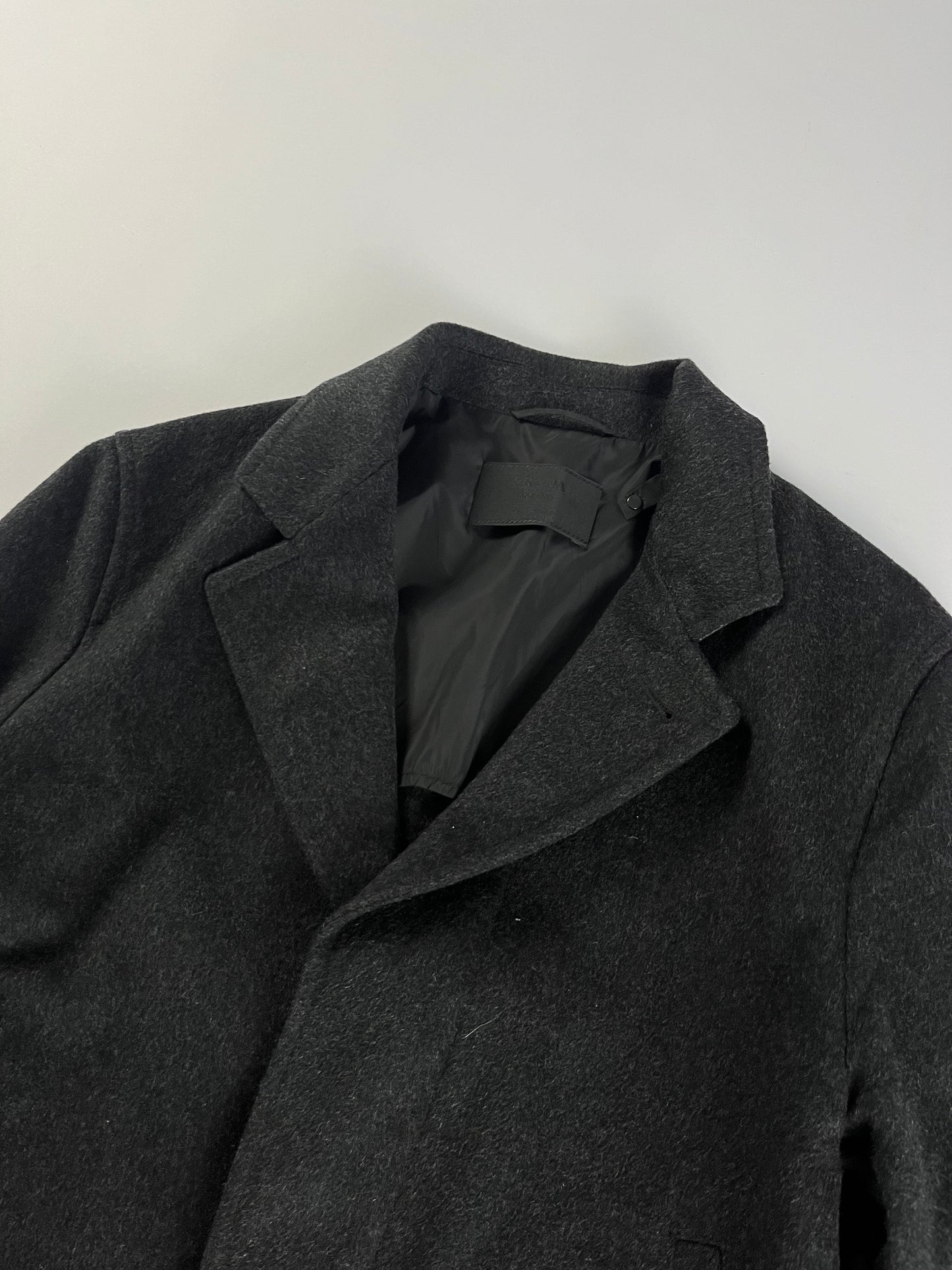 Prada Wool Minimalist Back Neck Leather Detail Blazer FW 1999 - M