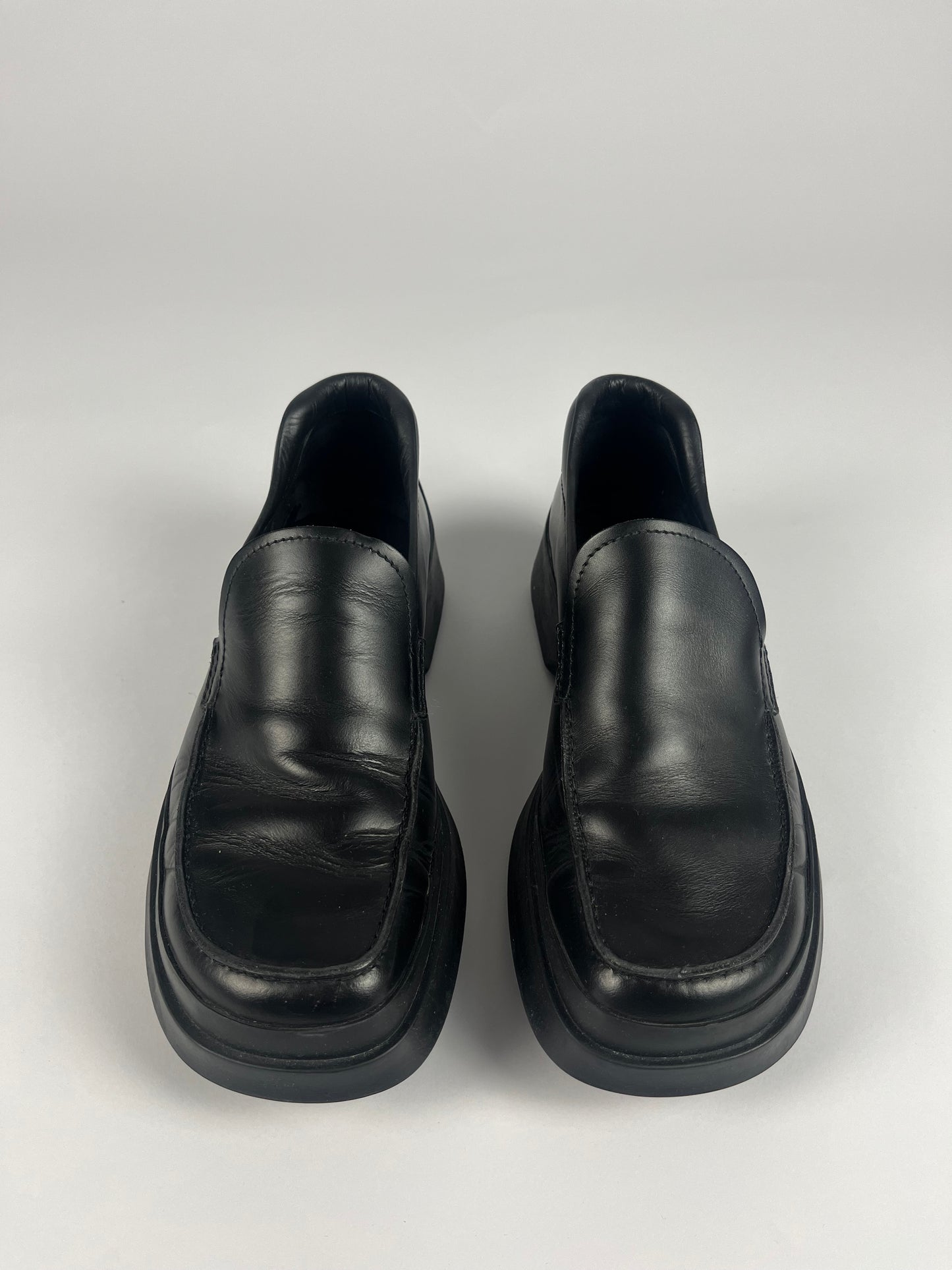 Prada Black Leather Platform Shoes SS 1998 - 41,5 EU