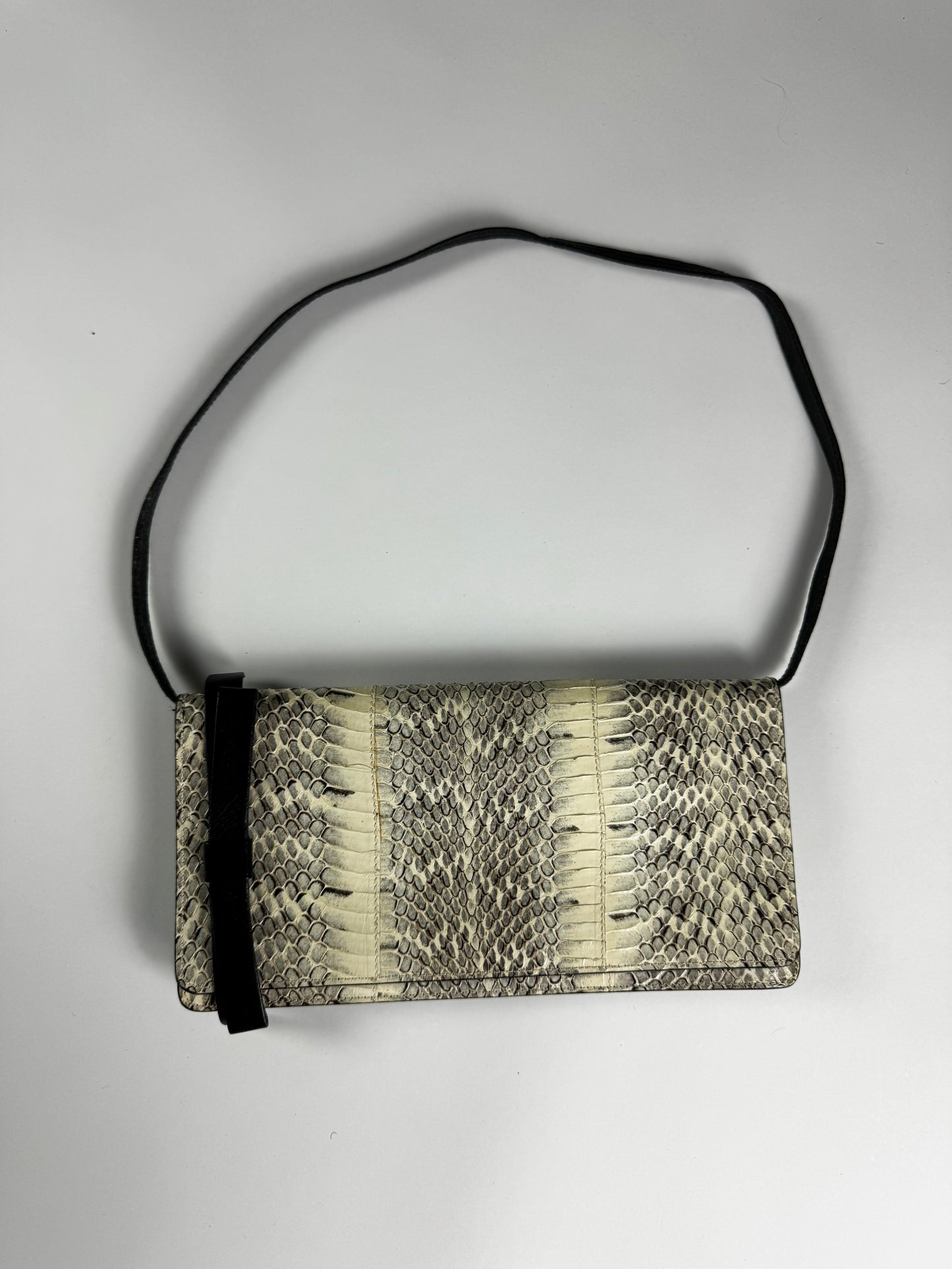 Miu Miu Grey Snakeskin Python Shoulder Bag SS 2000 - OS