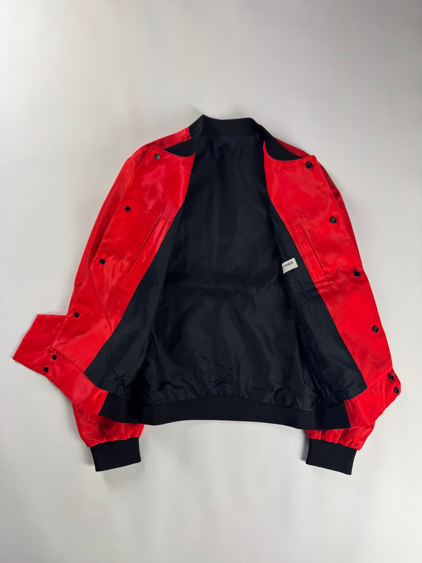 Balenciaga Alexander Wang Red Silk Bomber Jacket SS 2013 - M