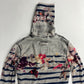 Jean Paul Gaultier Grey Mesh Floral Graphic Striped Mini Dress 1990s - XS