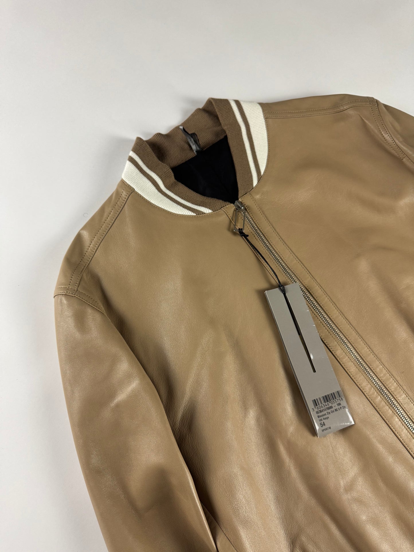 Dior Homme Camel Leather Bomber Varsity Jacket SS 2010 - L