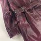 Prada Wine Bordeaux Leather Belted Pony Hair Leather Coat FW 2000 - XS