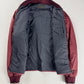 Prada Burgundy Nylon Striped Knit Cuffs Zip Front Bomber Jacket 2010s - M