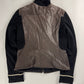Prada Wool Hybrid Brown Leather Turtleneck Jacket SS 2000 - M