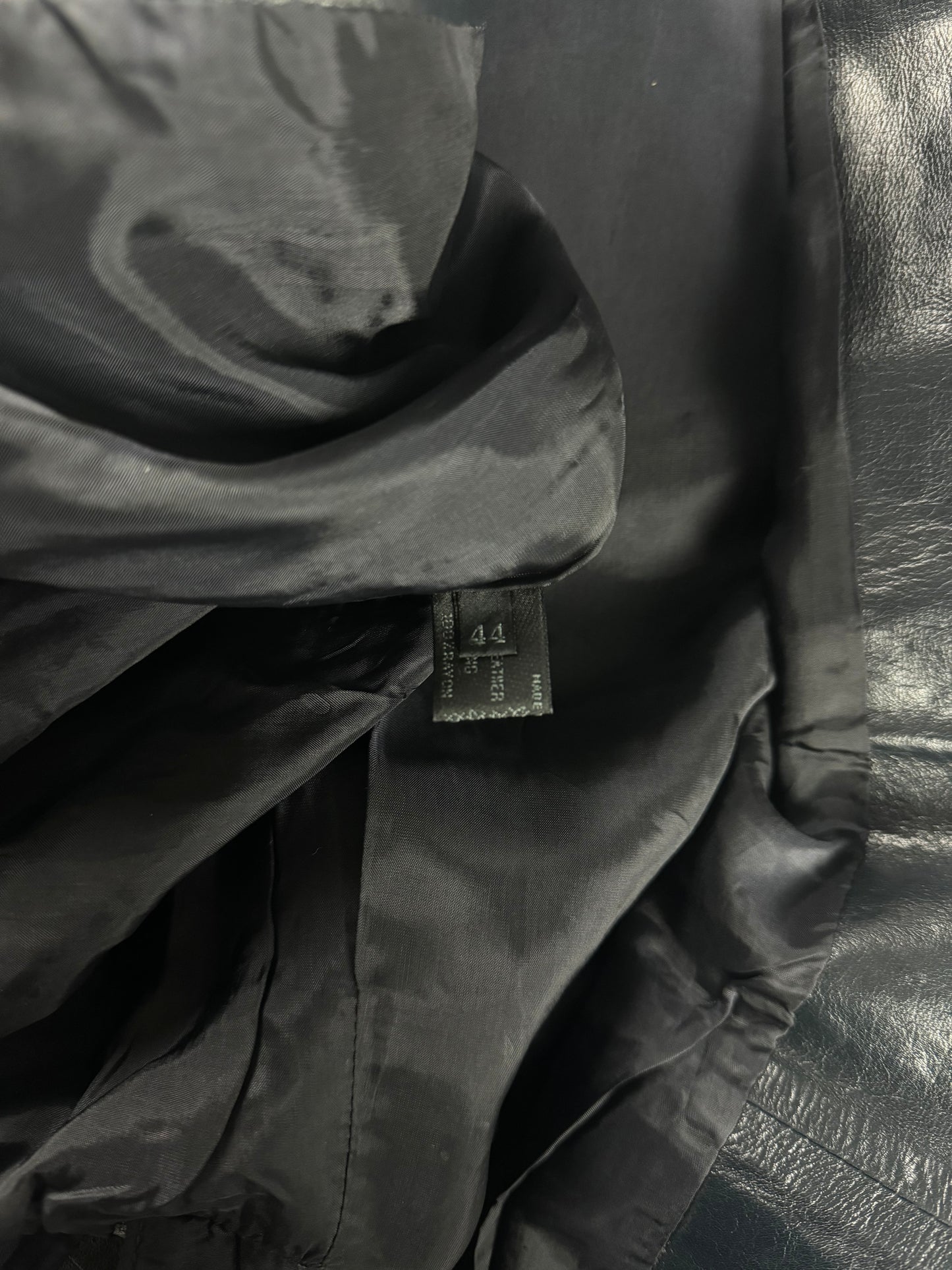 Prada Dark Leather Minimalist Coat 1990s - S