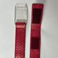 Prada Red Leather Snakeskin Translucent Belt FW 1999 - 70 cm