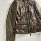 Gucci Bronze Brown Leather Zip Up Jacket 2000s - S