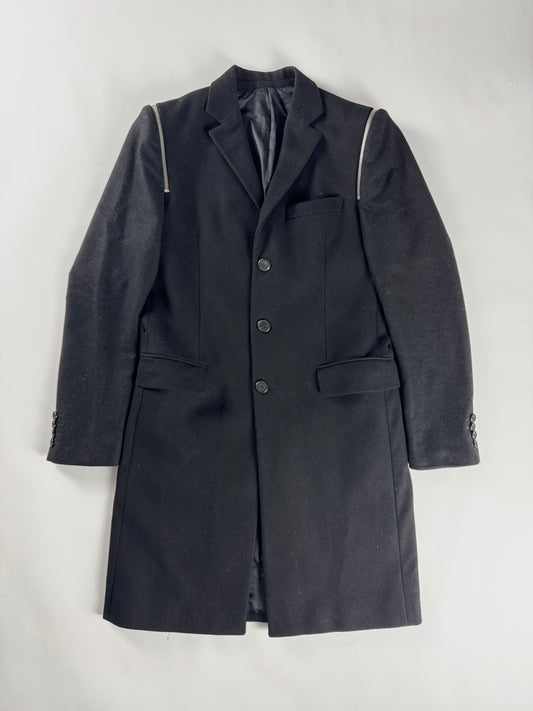 Givenchy Zip Detail Minimalist Dark Wool Coat FW 2016 - M