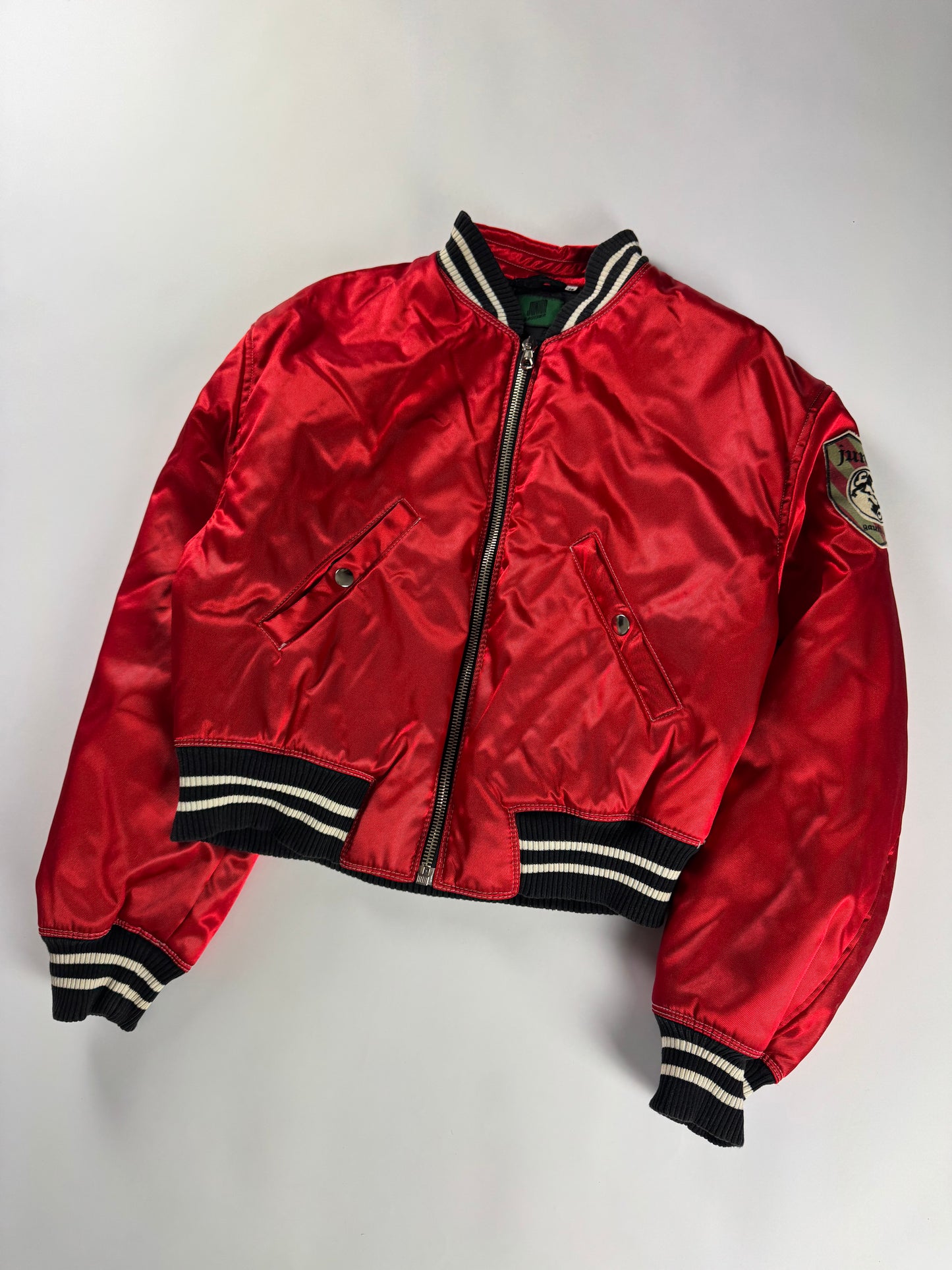 Jean Paul Gaultier Red Cropped Bomber Jacket 2010s - S