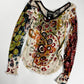 Jean Paul Gaultier Psychedelic Circle Print Mesh Top 2000s - S