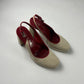 Prada Linen Inside Red Heels SS 1999 - 38 IT/39 EU