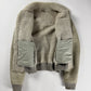 Miu Miu Grey Sheepskin Bomber Shearling Aviator Jacket 2000s - M