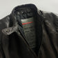 Prada Brown Leather Motor Jacket 2000s - XS