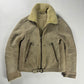 Prada Shearling Fur Lined Belted Aviator Jacket 2000s - L