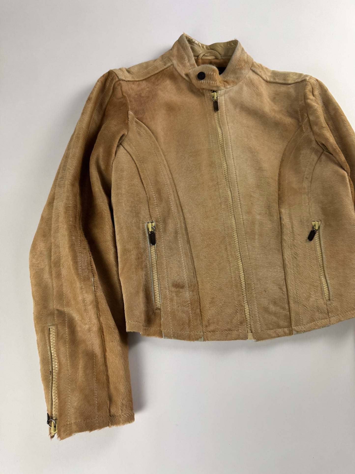 Gucci Tom Ford Camel Pony Hair Moto Jacket FW 1996 - M