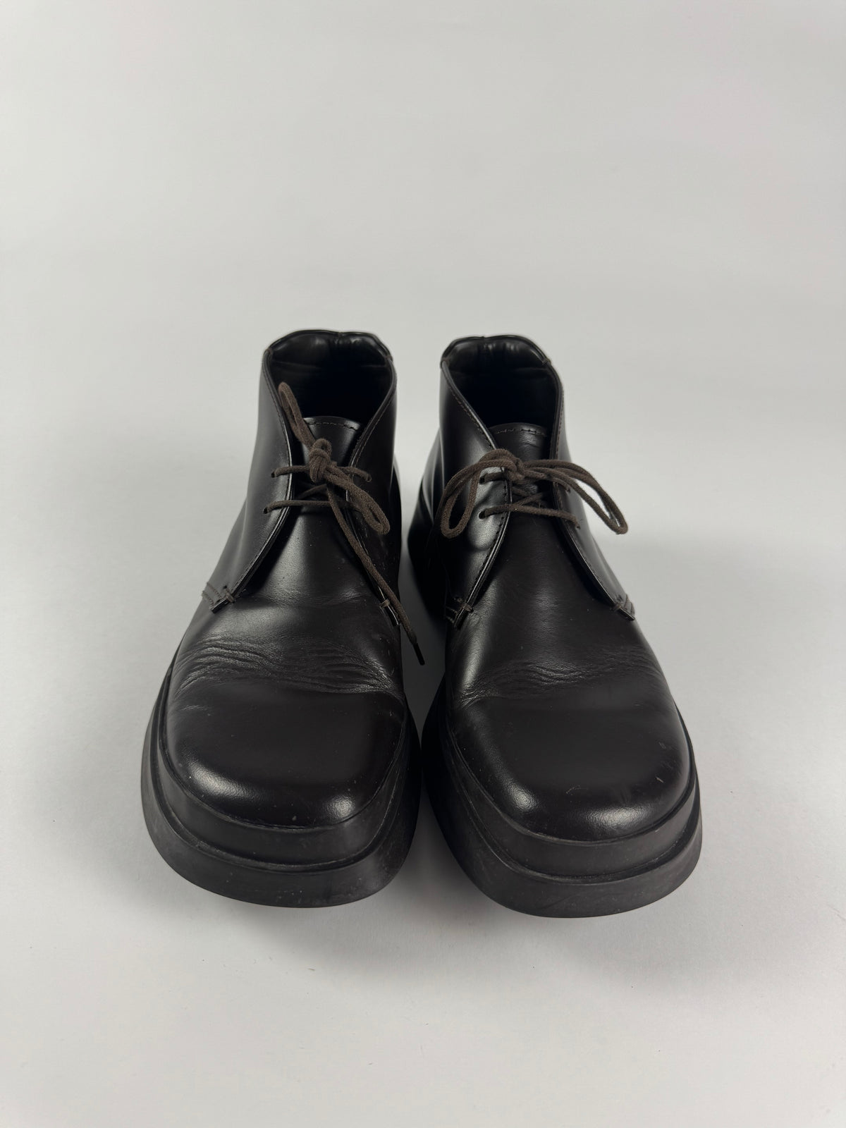 Prada Leather Platform Laced Loafers FW 1999 - 41 EU