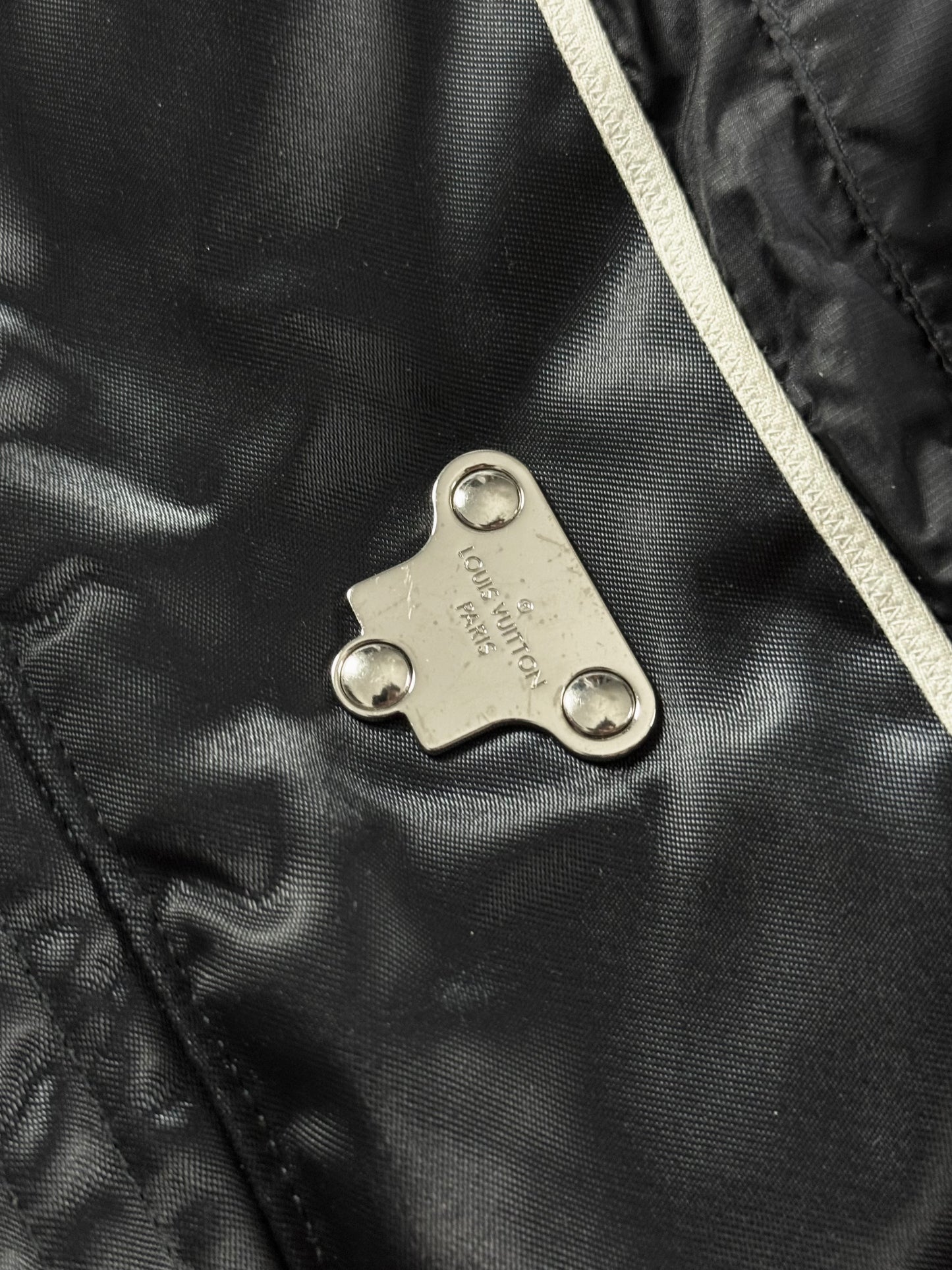 Louis Vuitton Dark Blue Goose Down Belted Parka Fur Hood Coat FW 2012 - XL