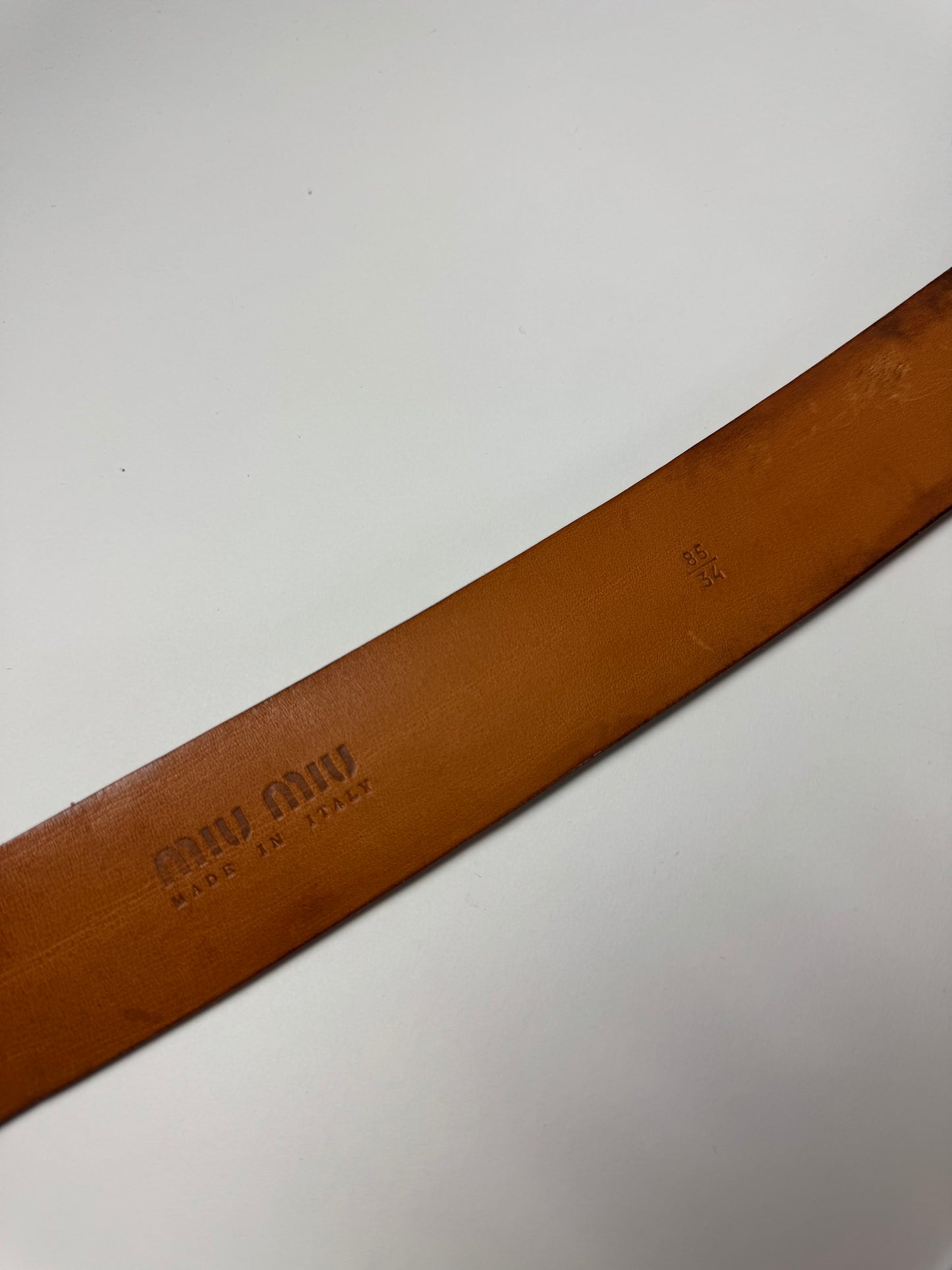 Miu Miu Cow Style Pony Hair Belt 2000s - 85 CM