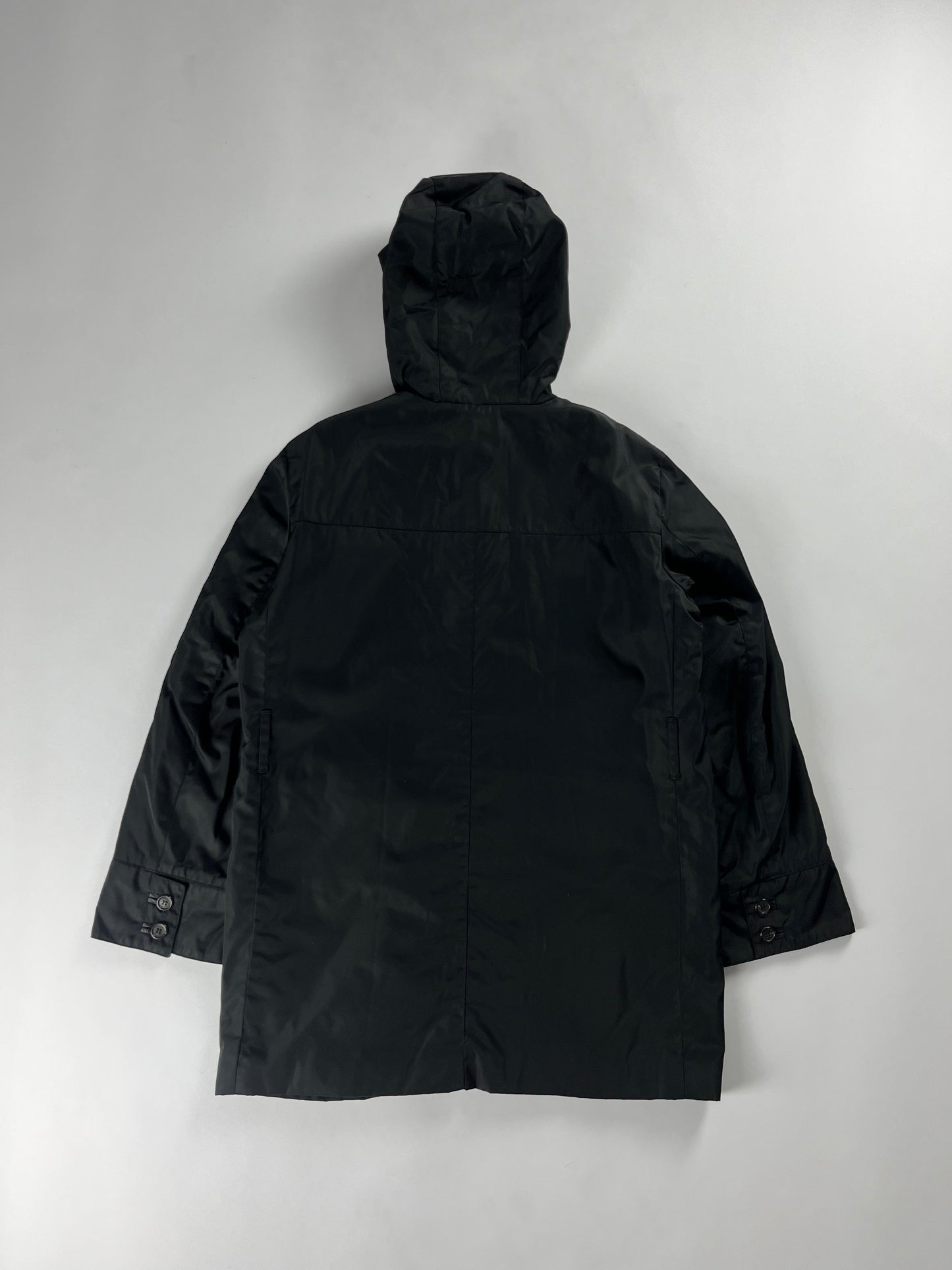 Prada Incognito Leather Details Windbreaker Coat 2000s - M