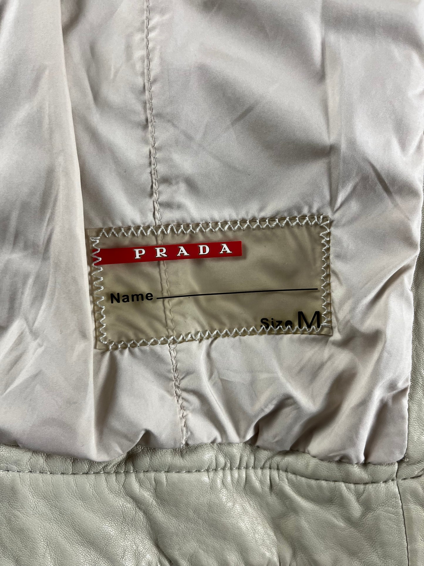 Prada Cream White Leather Zipper Jacket FW 2016 - M