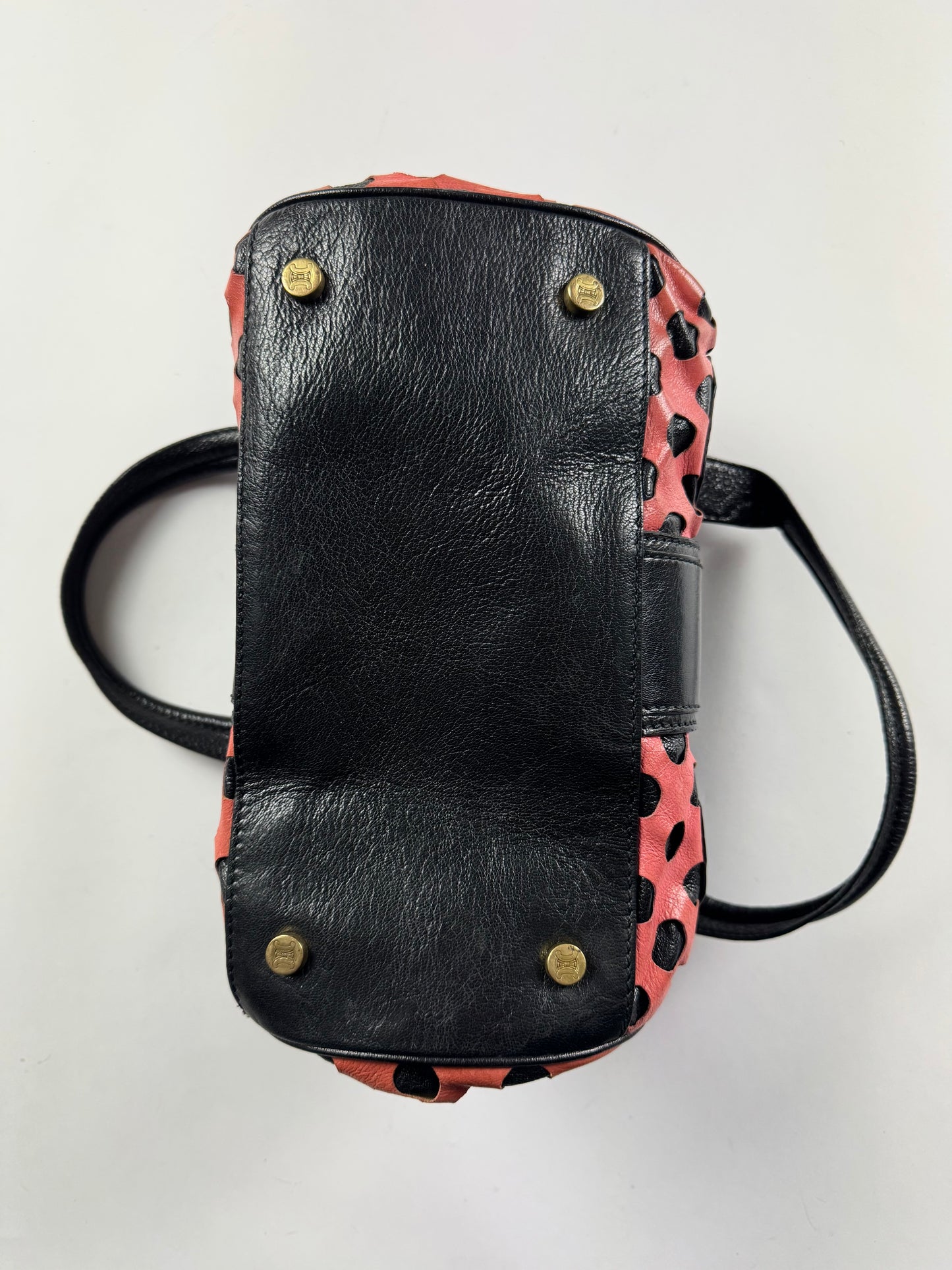 Celine Sample Gold Buckle Pink Leather Black Bag FW 2004 - OS