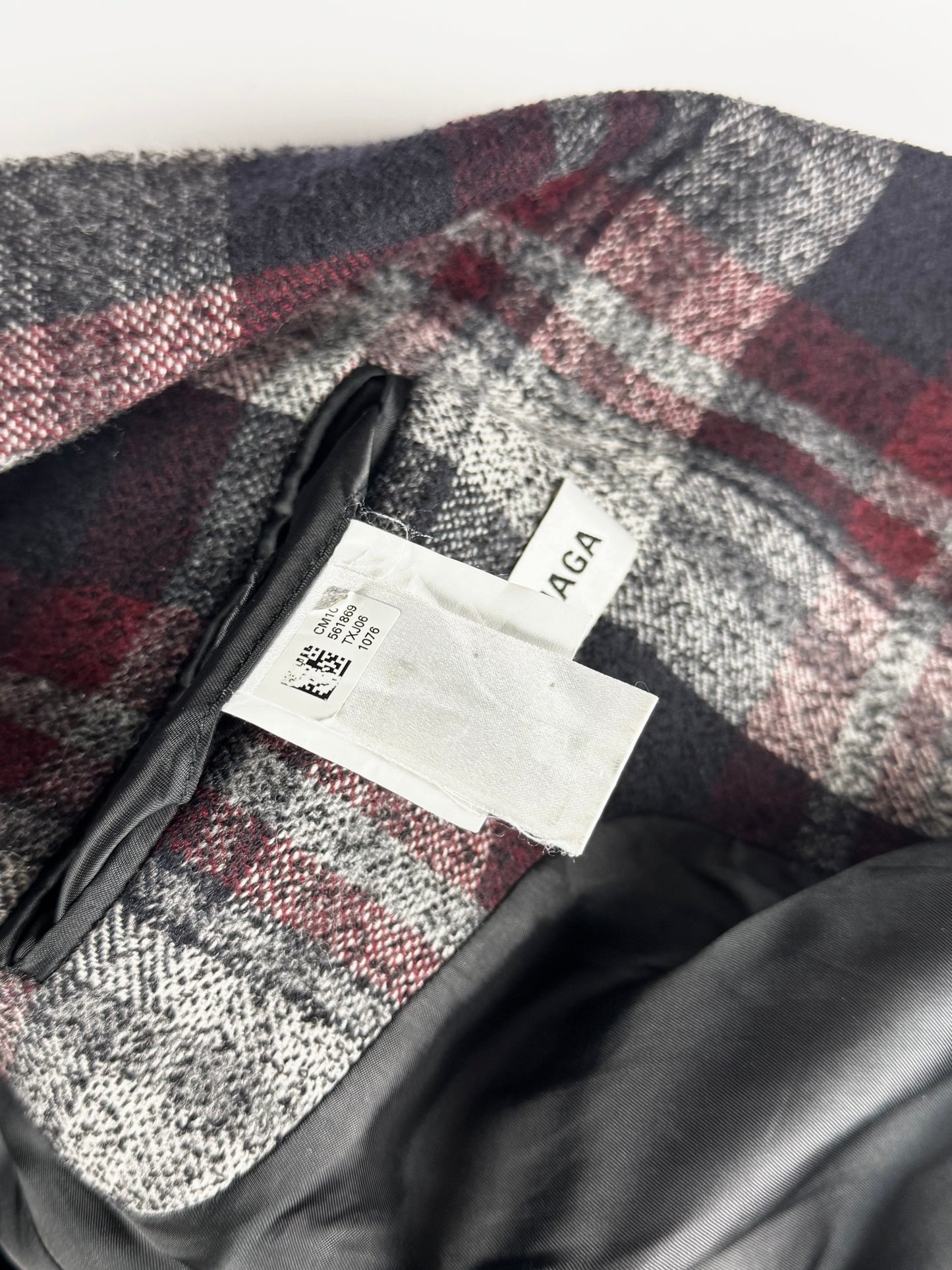 Balenciaga Sample Destroy Lana Plaid Coat SS 2019 - M