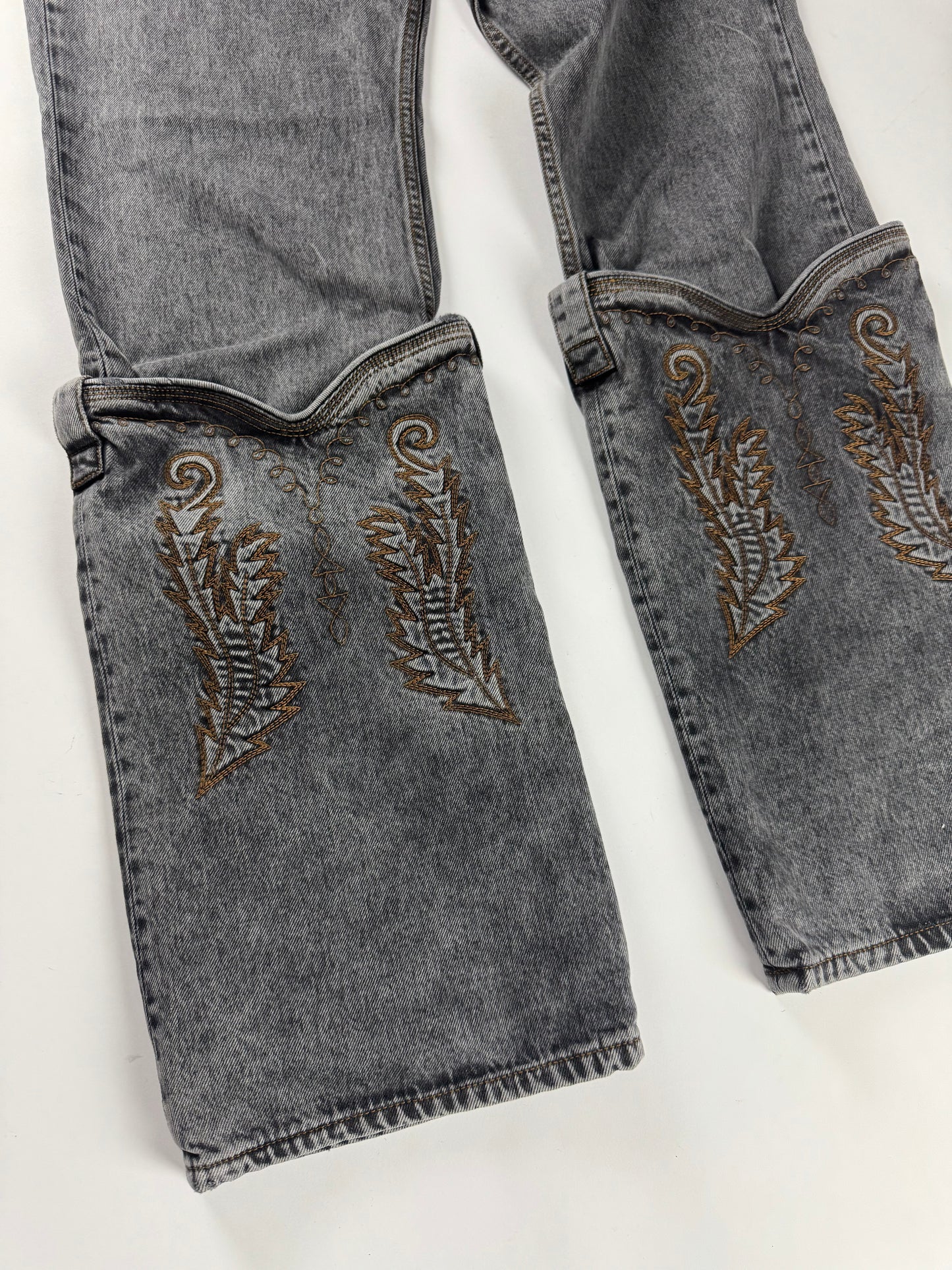 Y/Project Mini Cowboy Cuff Grey Denim Pants SS 2023 - 33 US