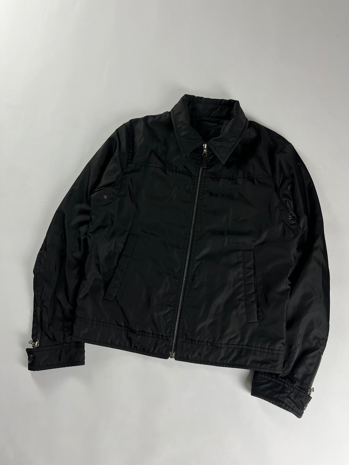 Prada Essential Black Work Trucker Jacket 2000s - L