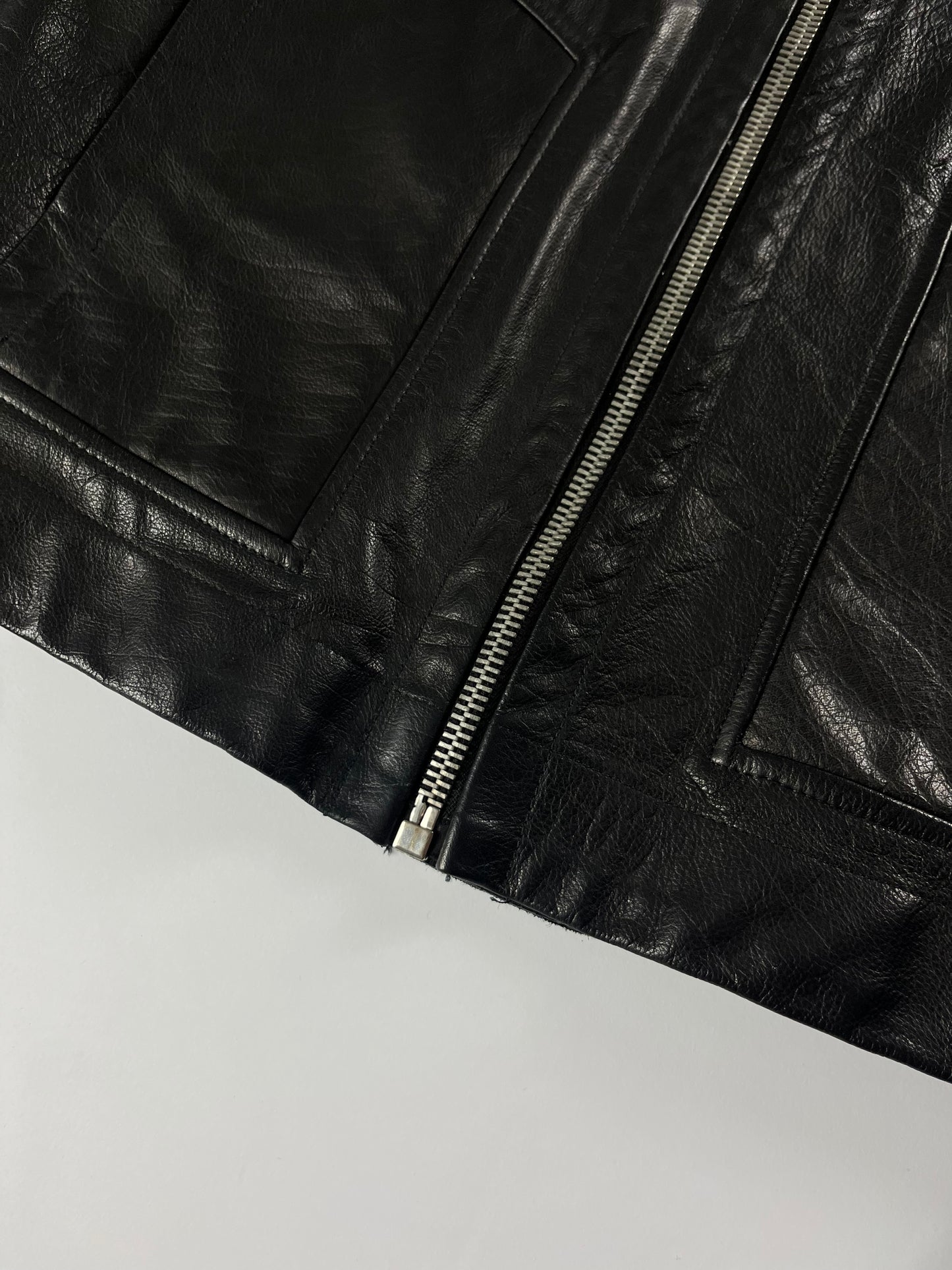 Rick Owens New Intarsia Sample Lamb Leather Jacket FW 2014 - M