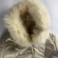 Miu Miu Cropped Cream Fur Hood Puffer Jacket 2000s - S
